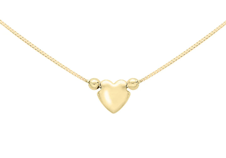 9ct Yellow Gold 3 Heart Charm Box Chain Necklace 42cm/16.5&#39; - 1.16.0073